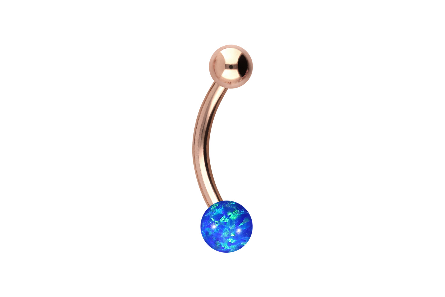 Chirurgenstahl Mini Bananabell Piercing SYNTHETISCHER OPAL + CHIRURGENSTAHL-KUGEL